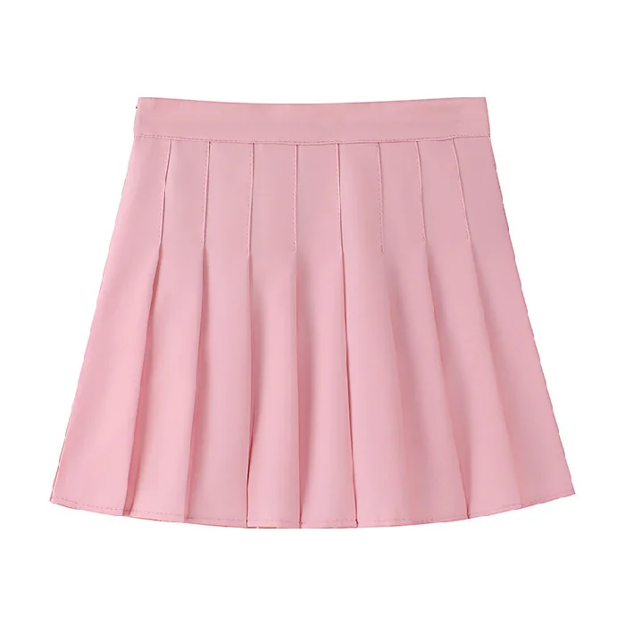 Uveng Uveng Pants Zip Button) Pleated Skirt JK Uniform Skirt Versatile Skirt Spring And Summer Short Skirt Tide