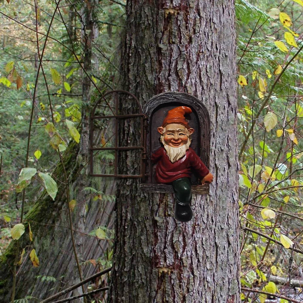 Garden Dwarf Out The Door Statue Outdoor Resin Gnome Landscape Sculpture