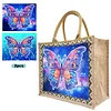 DIY Diamond Painting Linen Waterproof Handbag Shopping Storage Bag Totes Kit(with 2pcs diamond painting)