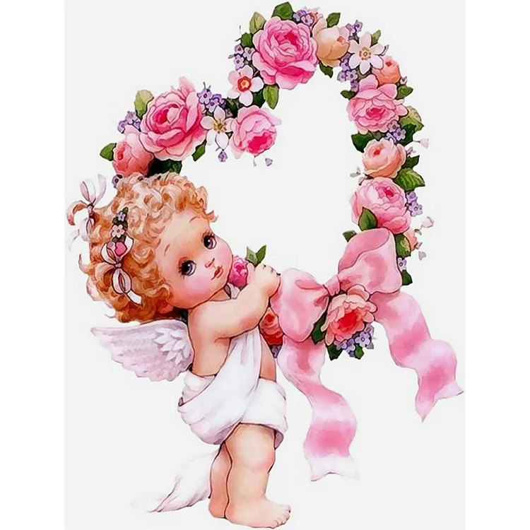 Baby Angel - Full Round Drill Diamond Painting - 35x45cm(Canvas)