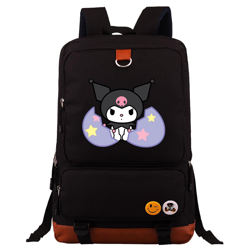 Mayoulove Kuromi Backpack Lightweight Design with Multiple Pockets for School and Travel-Mayoulove