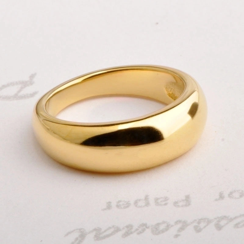 Minimalist Solid Color Stainless Steel 18K Gold Plated Plating Rings