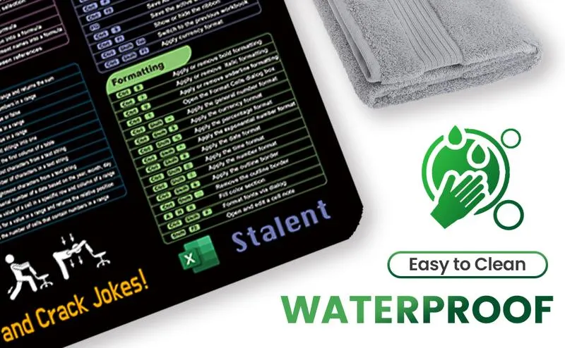 Excel Cheat Sheet Desk Mat