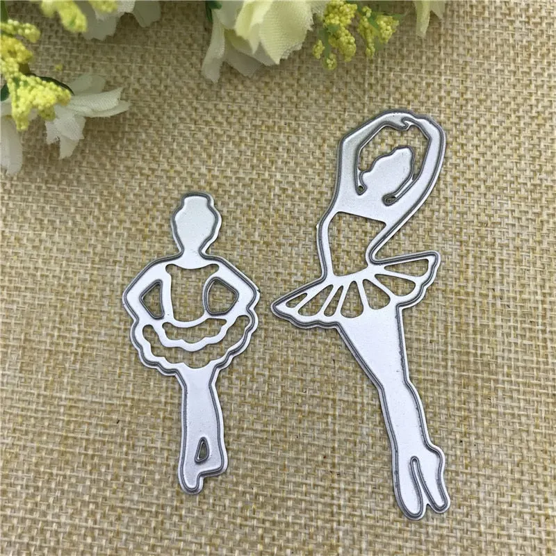 2pcs Dancing Girls Metal Cutting Dies Stencil Scrapbooking Photo Album Card Paper Embossing Craft DIY Dies Cut