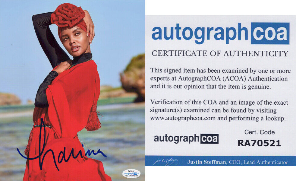 HALIMA ADEN signed Autographed 8X10 Photo Poster painting Sports Illustrated Swim Model SEXY COA