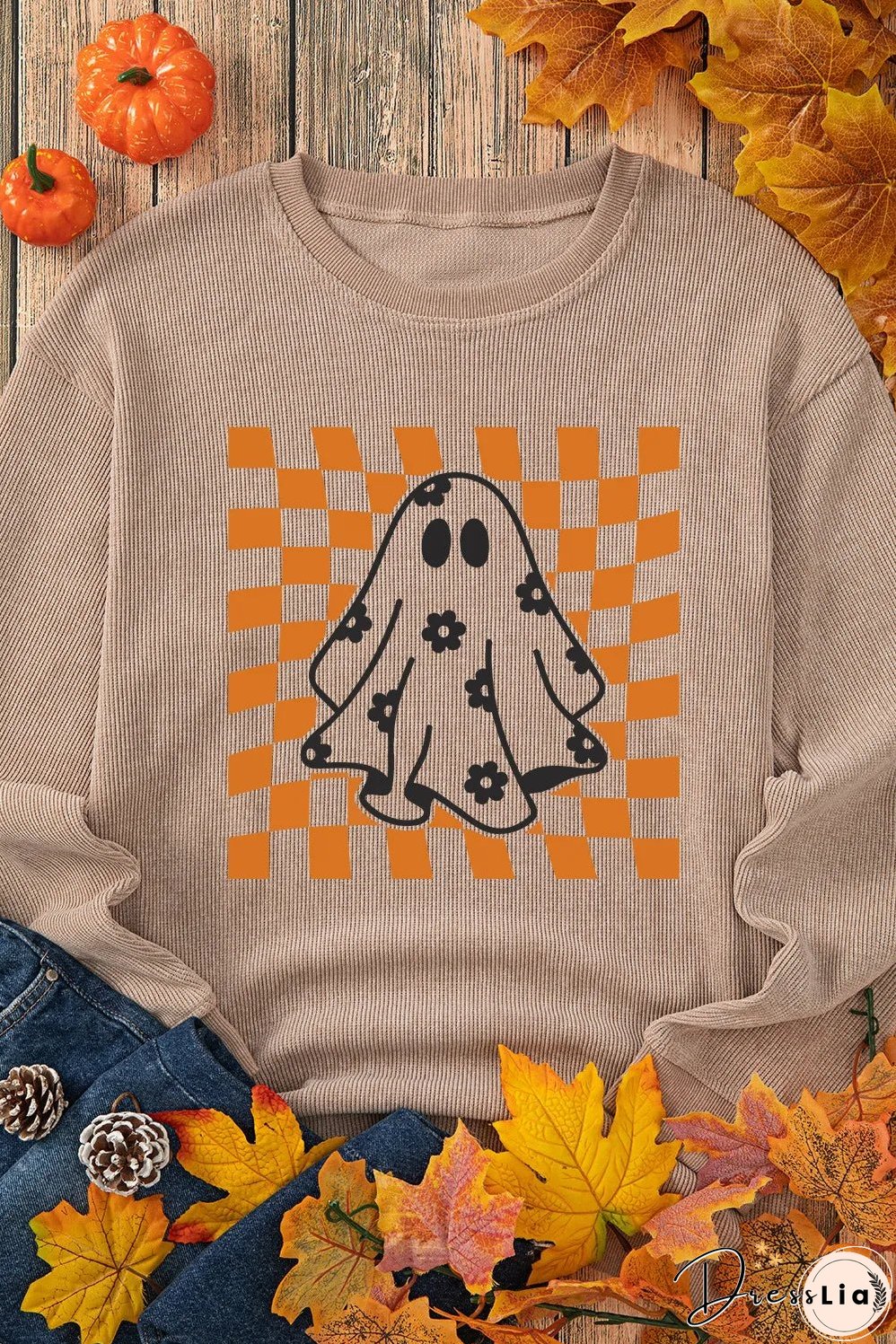 Ghost Round Neck Long Sleeve Sweatshirt