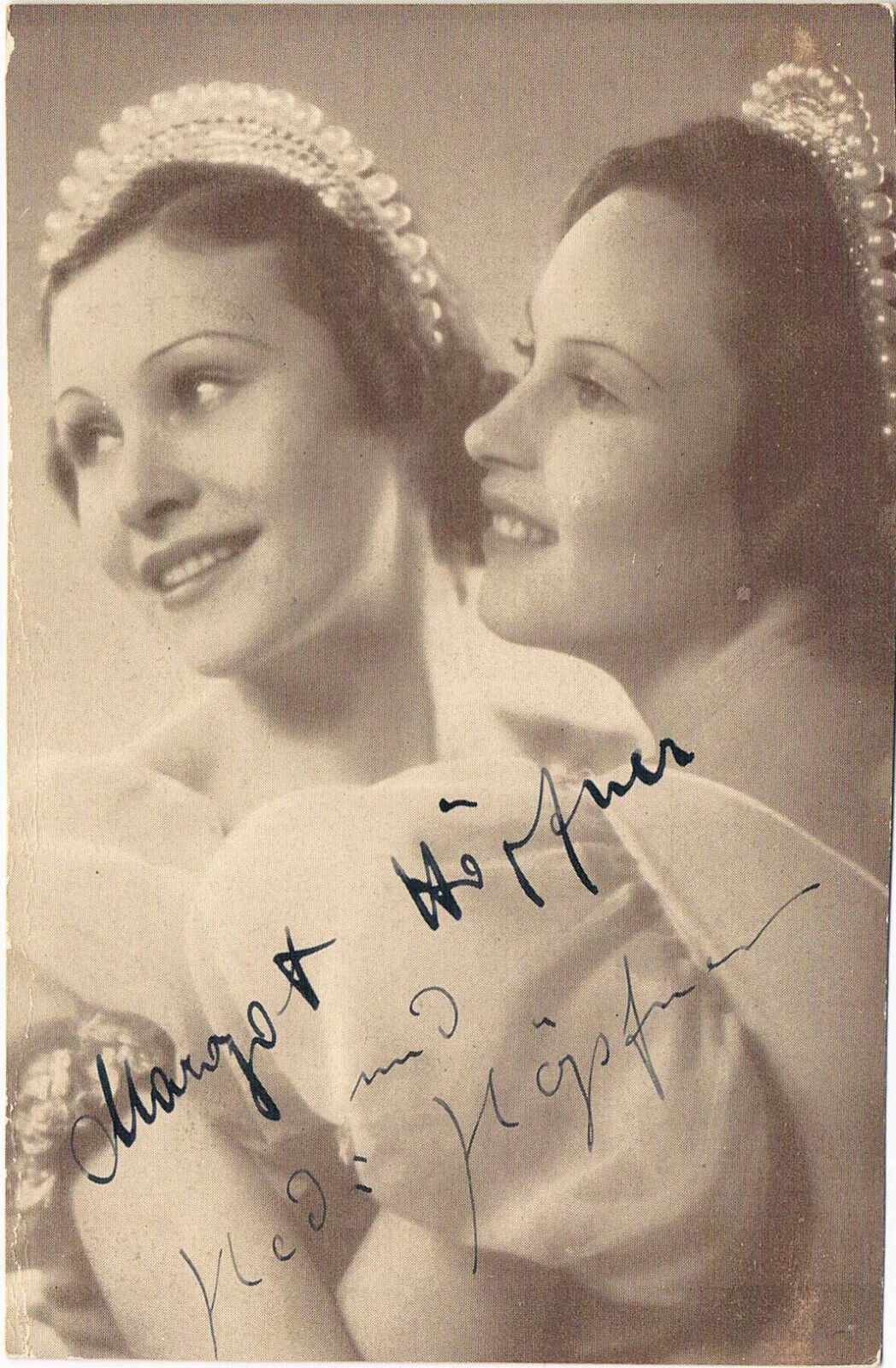 Hedi & Margot H?pfner 1910-88 /1912-2000 autograph signed postcard Photo Poster painting 3.5x5.5