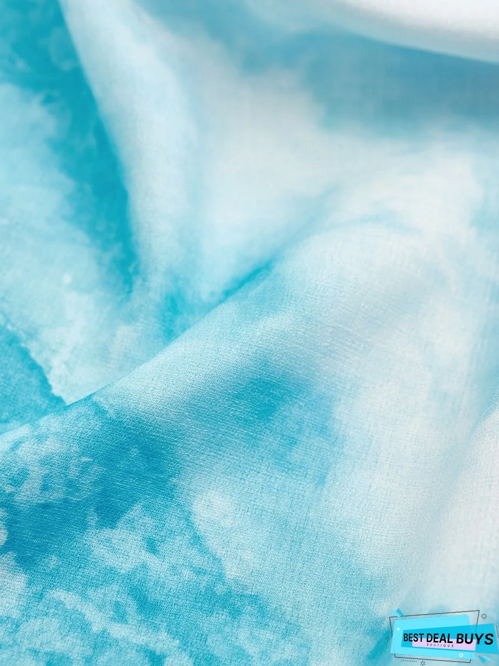 Casual V neck Printed Three Quarter Woven Tunic Dress