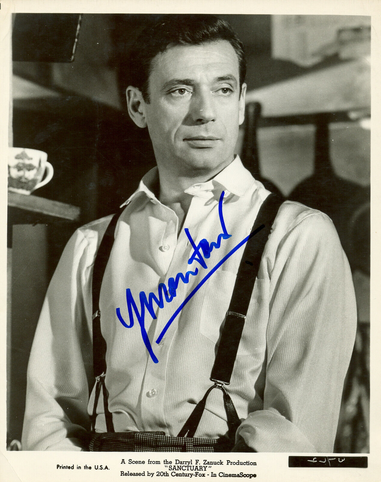 YVES MONTAND Signed Photo Poster paintinggraph - French/Italian Film Actor & Singer - preprint