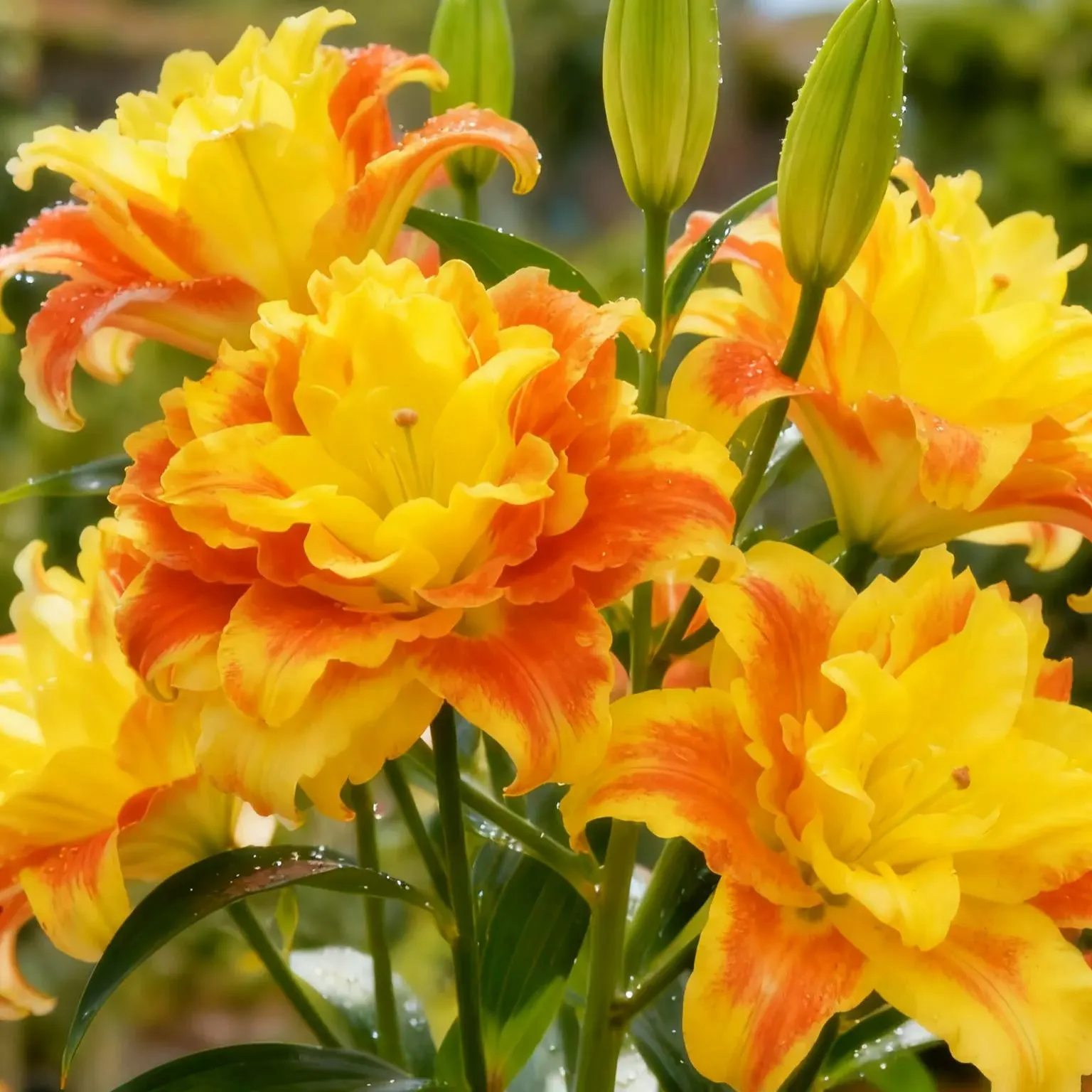 Double-petaled bicolor fragrant lily Bulbs—Fresh and Sweet