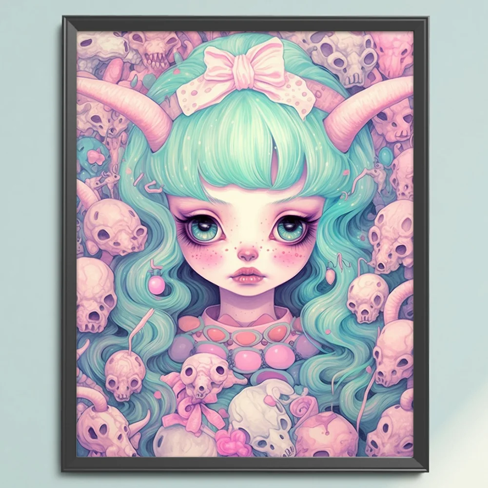 11CT Full Stamped Cross Stitch - Big Eye Doll(Canvas|45*55CM)