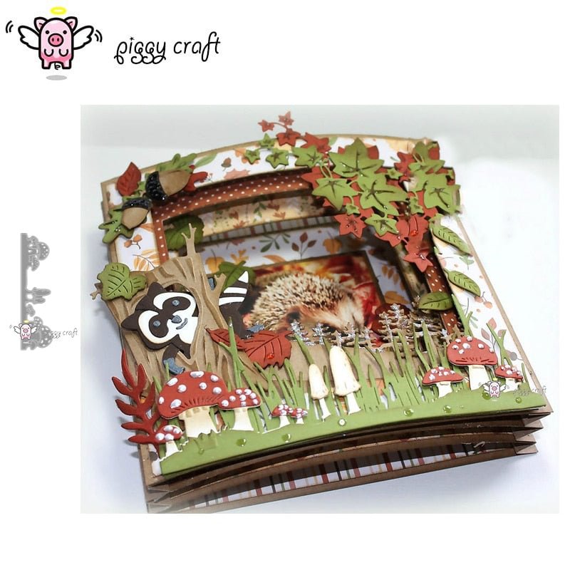 Piggy Craft metal cutting dies cut die mold Mushroom edge decoration Scrapbook paper craft knife mould blade punch stencils dies