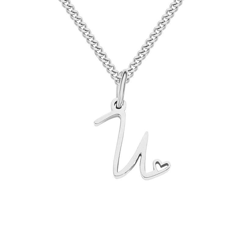 Stainless Steel Minimalist Plating Letter Solid Color Pendant Necklace