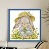 Rabbit Wearing A Straw Hat-14CT Stamped Cross Stitch 21*21cm/8.27*8.27in tapestrymarket