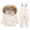 Kids Baby Girl Boy Snowsuits Winter Jackets Down Parka Sets 2 PCS