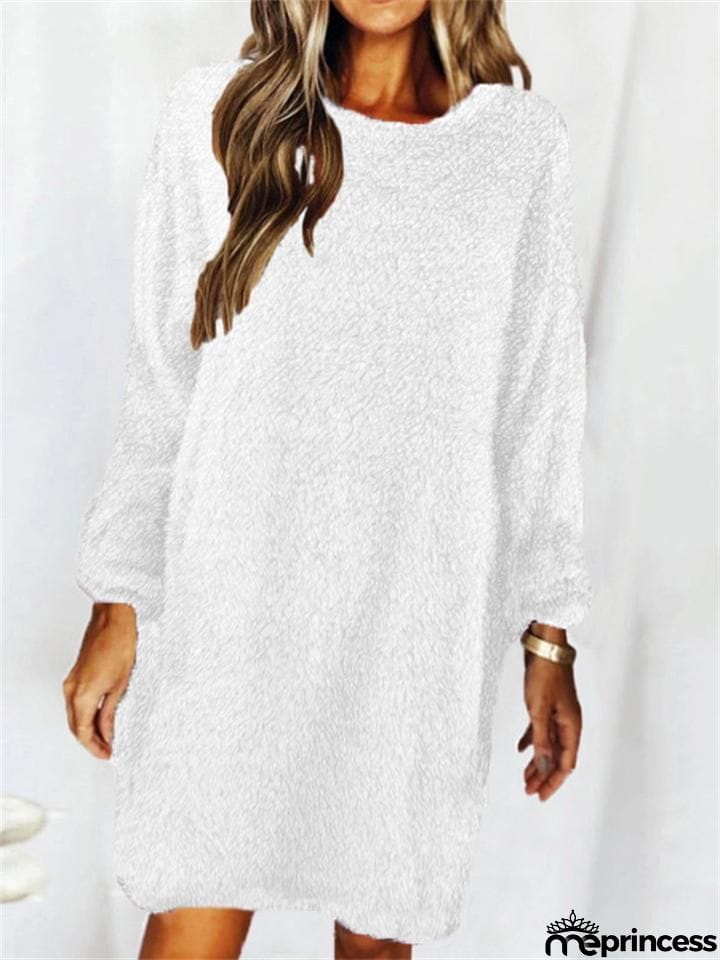Women's Winter Casual Daily Wear Loose Thermal Plush Dresses