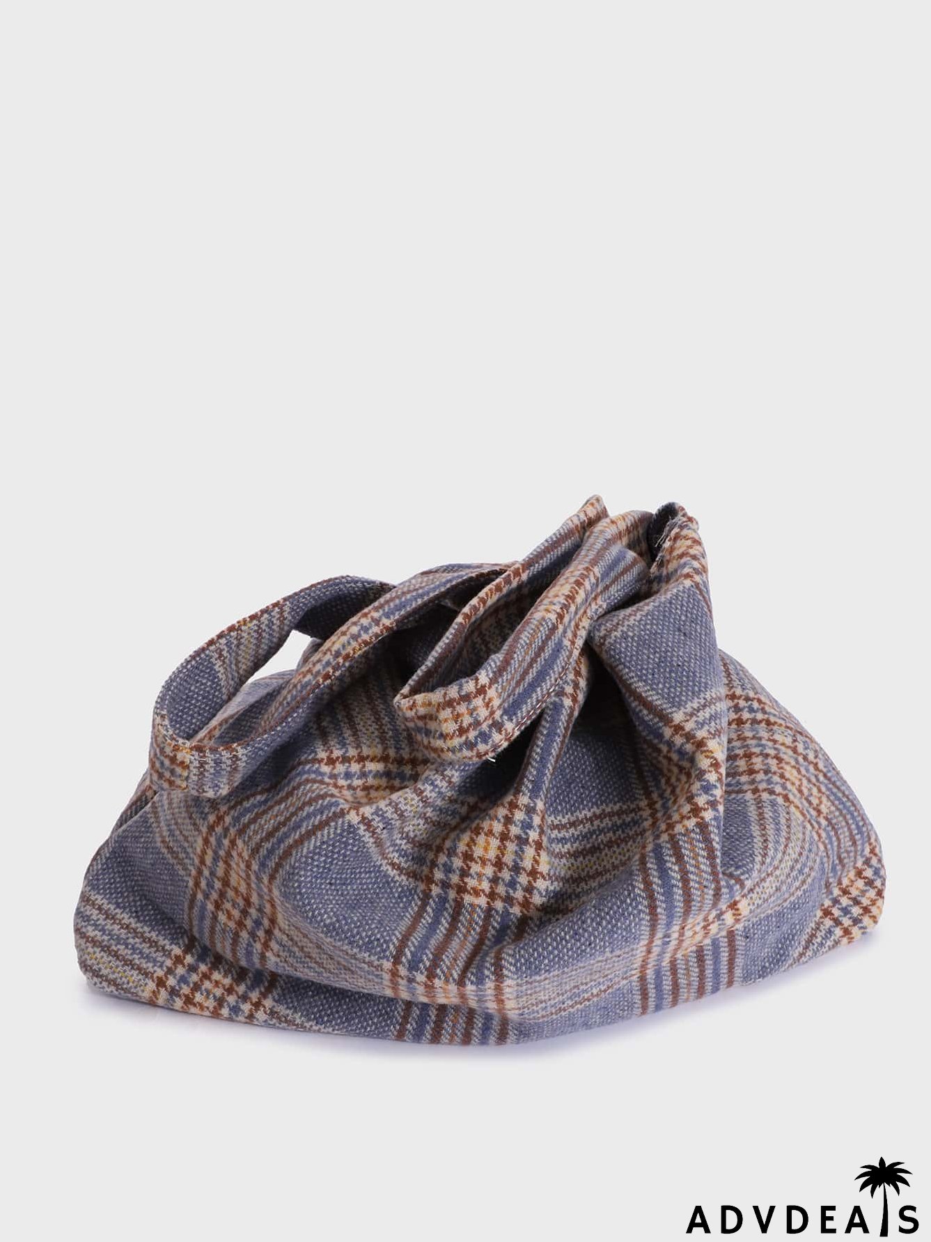 Allover Plaid Shoulder Tote Bag