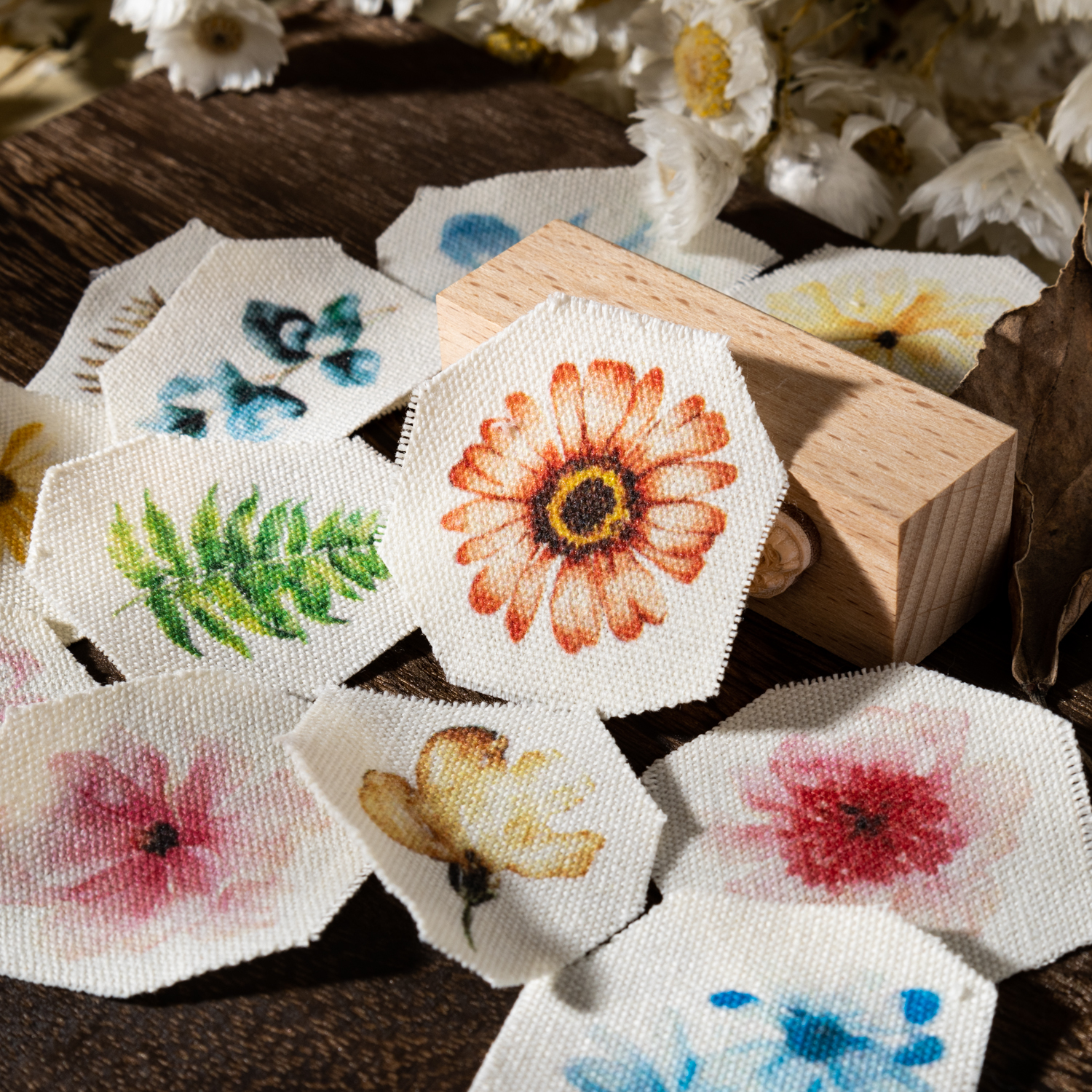 천 소재 - 내추럴 프린트메이커 시리즈 빈티지 식물 꽃