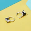 Panda Hoop Earrings 925 Sterling Silver