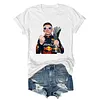 Max Verstappen Holding Trophy Middle Finger Tee