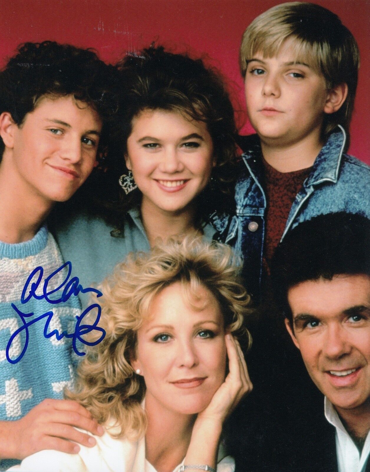 ALAN THICKE signed *FAMILY TIES* DR JASON SEAVER (CAST) 8X10 Photo Poster paintinggraph W/COA #1