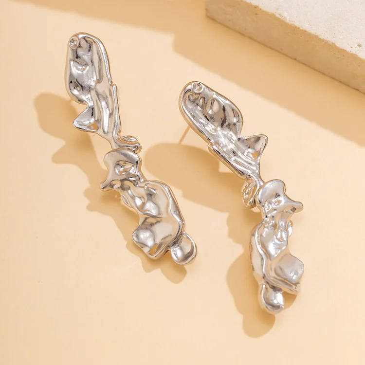 Irregular Metal Style Necklace & Earrings