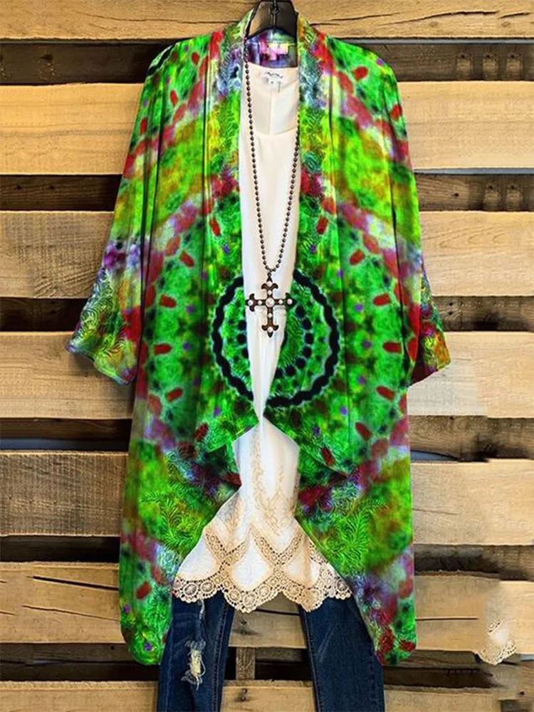 Oversized Casual Printed Kimono P177898011