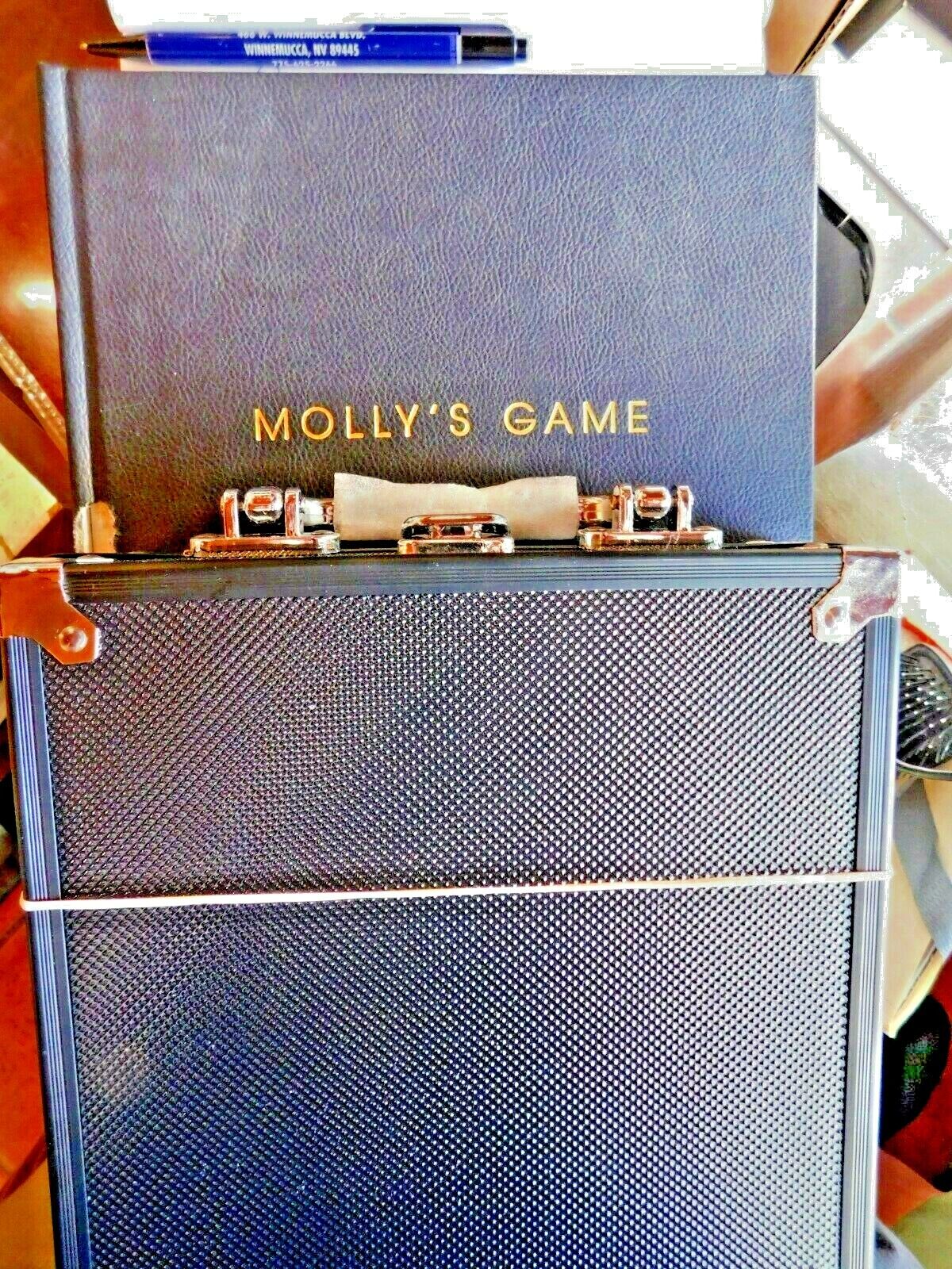 Molly's Game promo script book w/poker metal case (outer book damage)B3