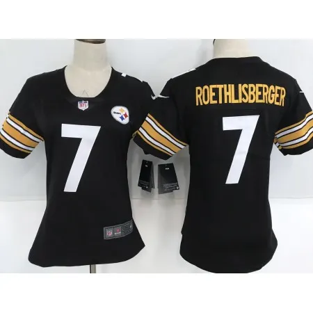 Women's  Pittsburgh Steelers #7 Ben Roethlisberger Black Team Color Stitched NFL Vapor Untouchable Limited Jersey