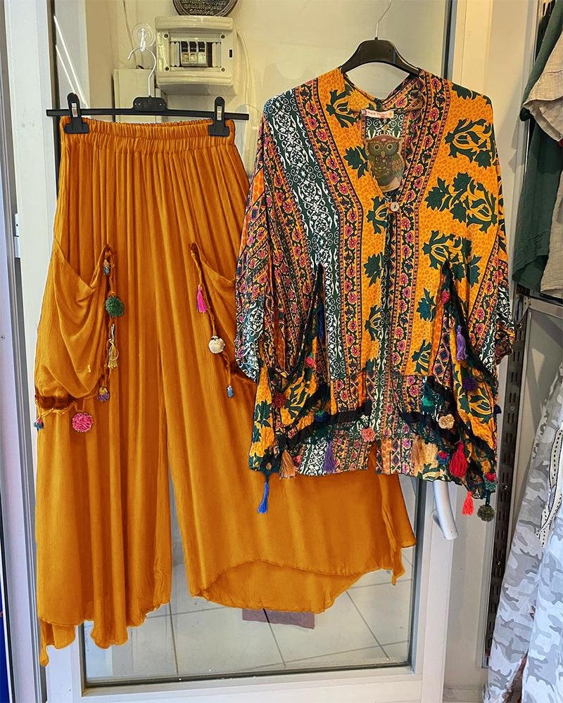 Casual Style Floral Print Loose Suit