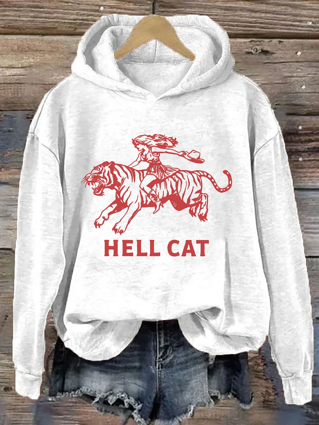 Vintage Cowgirl Hell Cat Hoodie