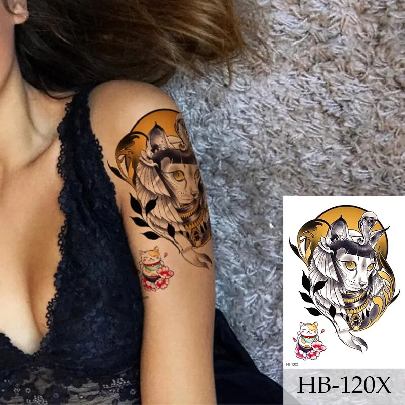 Breast Arm Sleeve Tattoo Women Sexy Back Stickers Body Art Flower Snake Leaves Pattern Sexy Tattoos