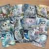 12pcs Diamond Painting Owl Greeting Card Set with Envelope Daily Wishing Cards for Birthdays Thanksgiving & Special Occasion
