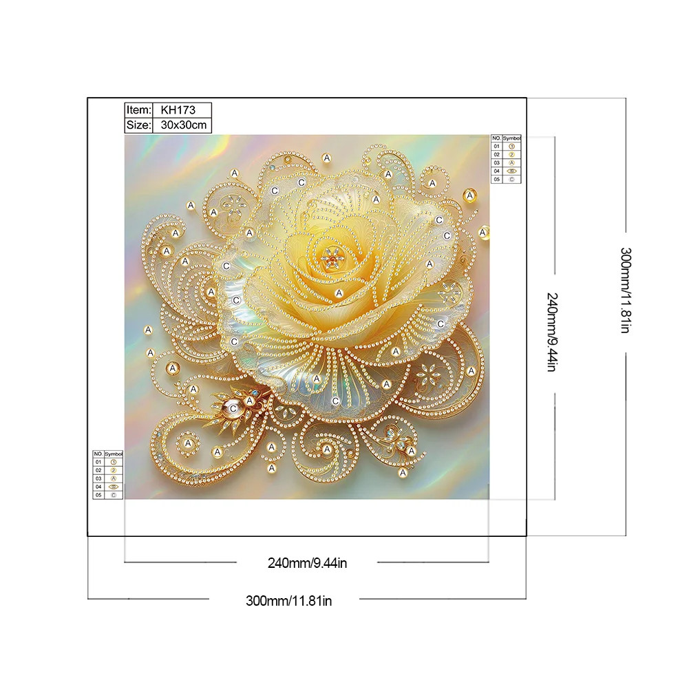 Diamond Painting - Partial Special Shaped Drill - Rose(Canvas|30*30cm)
