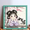 Cat Girl-11CT Stamped Cross Stitch 50*50cm/19.69*19.69in tapestrymarket