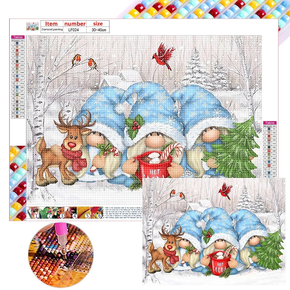 Diamond Painting - Full Square Drill - Winter Gnome(Canvas|40*30cm)