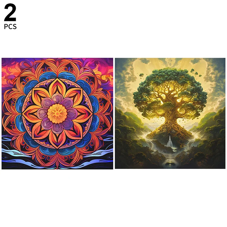 Mandala And Tree Of Life 40*40CM (Canvas) Full Round Drill Diamond Painting gbfke