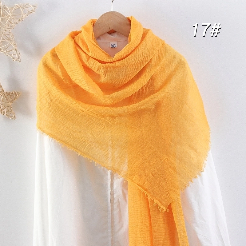 Women’s Elegant Basic Solid Color Cotton And Linen Scarf