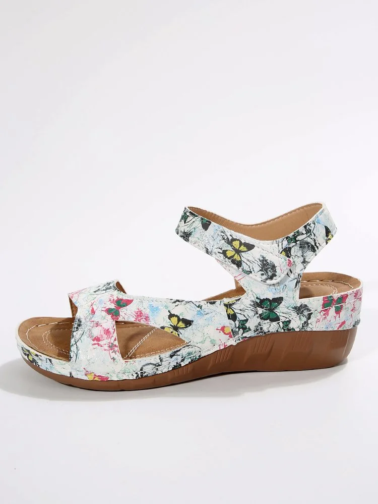 Yyvonne Asia Slope And Thick-Soled Sandals Women's Large-Size With Fish Mouth Magic Stick Beach Cool Drag Large Size Women's Shoes