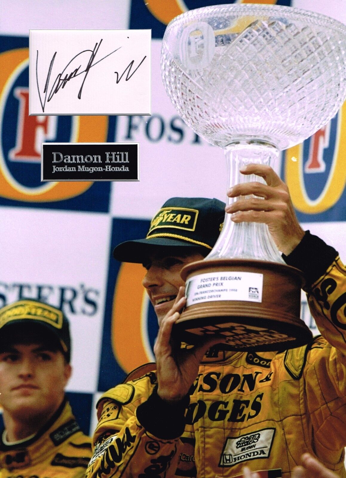 Damon HILL SIGNED Autograph 16x12 Photo Poster painting Dry Mount AFTAL COA British F1 Champion