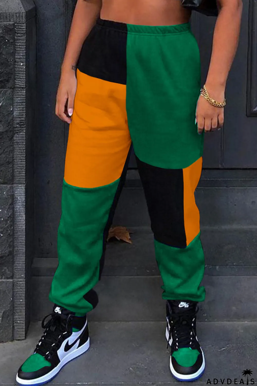 Wine Red Casual Solid Split Joint Loose Bottoms