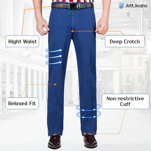 JettJeans3 &ndash; Men's High Waist Straight Fit Stretch Jeans