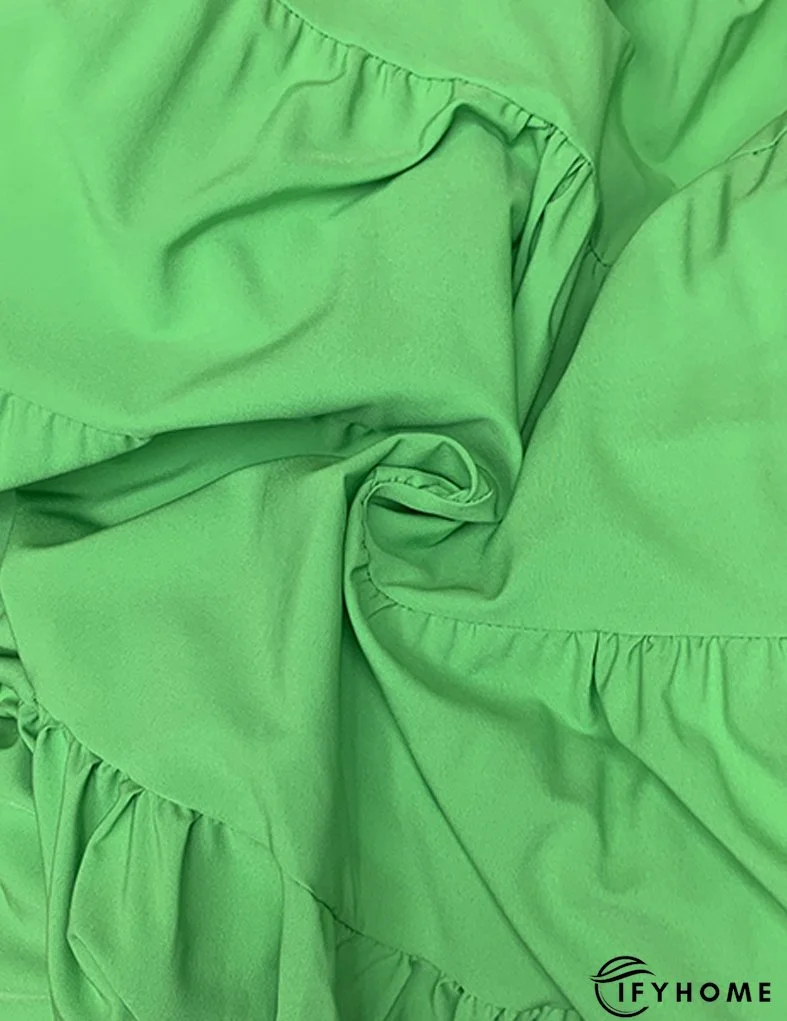 Summer Women's Fashion Loose Off Shoulder Puff Sleeve A-Line Midi Dress | IFYHOME