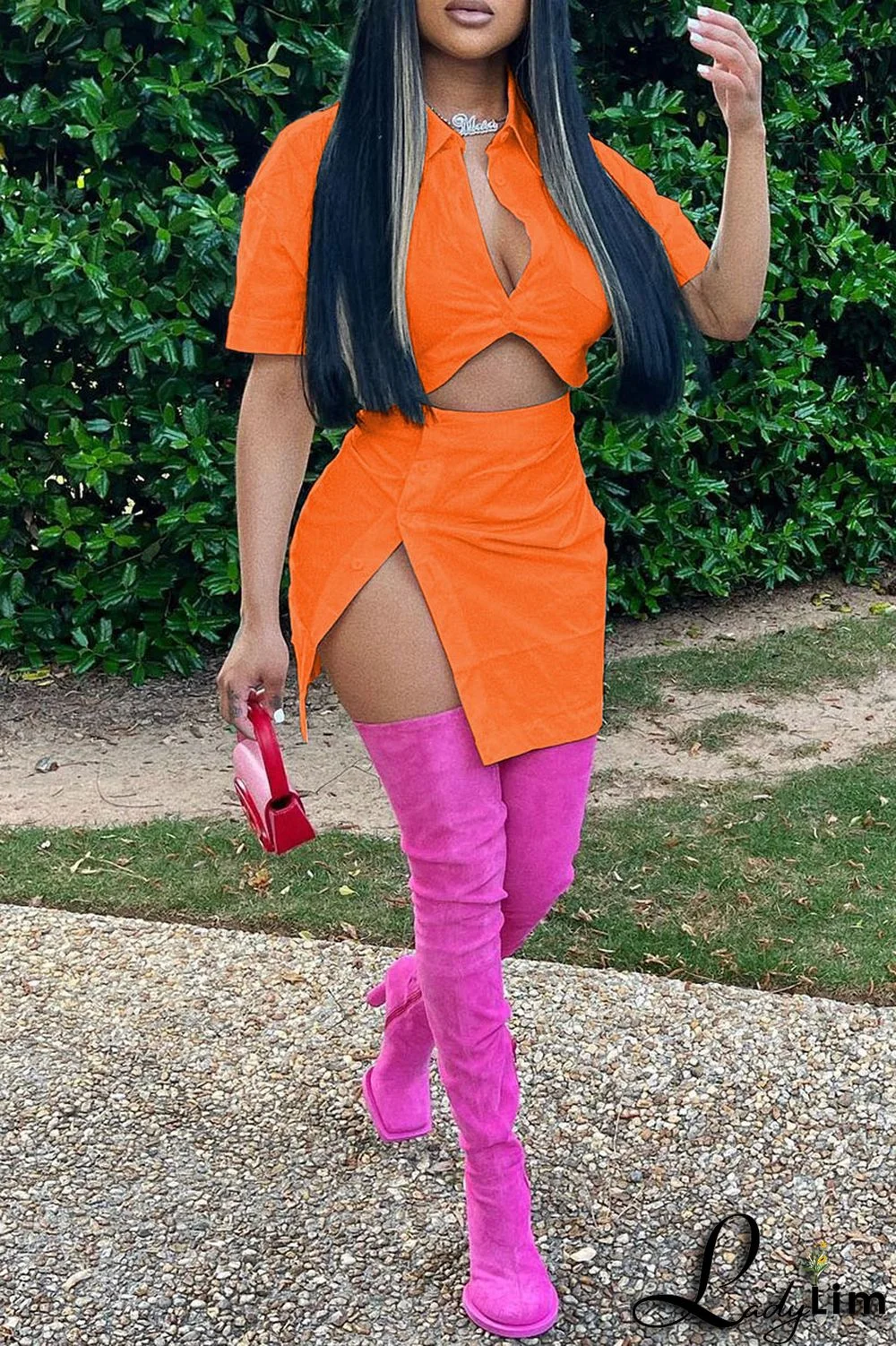 White Fashion Casual Solid Split Joint Turndown Collar Short Sleeve Two Pieces