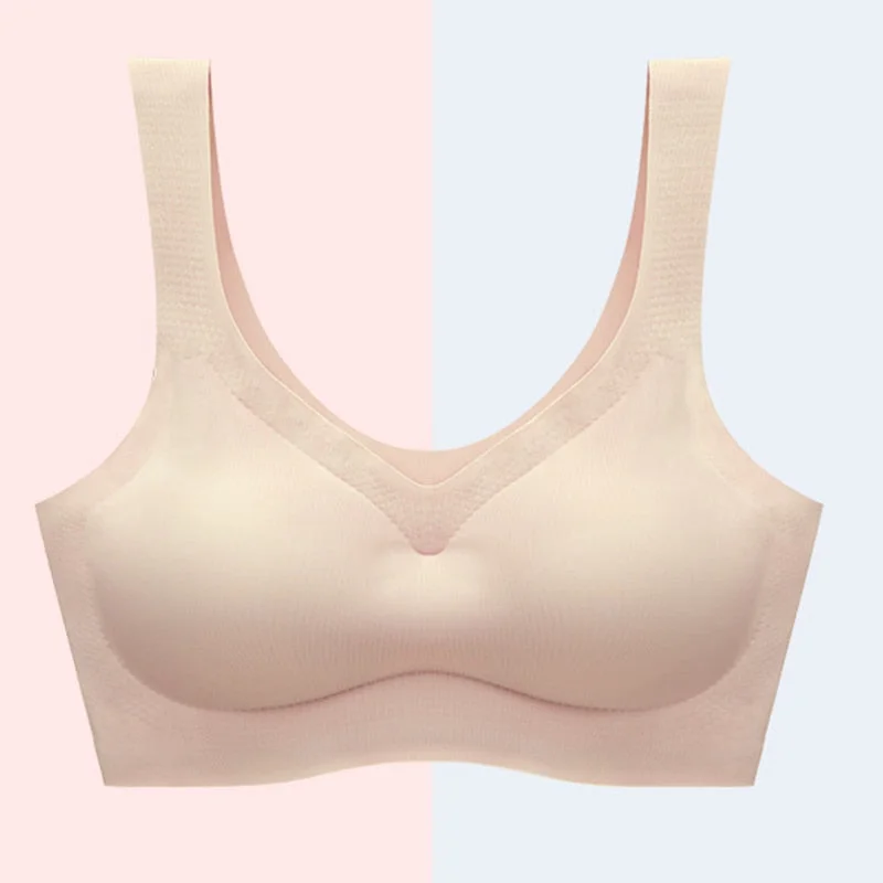 Seamless Fitness Women Solid Underwear Gathers Shockproof Thin Pad Push Up Bra Female Vest Brassiere Bralette Lingerie