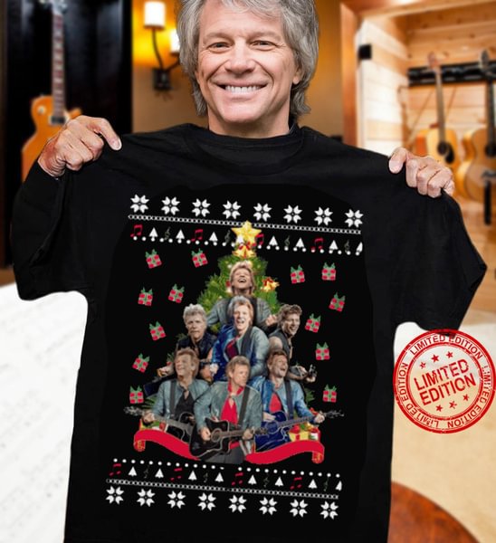 Bon Jovi Christmas Tree Souvenir Shirt - Shop Trendy Women's Fashion | TeeYours