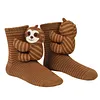 3D Knit Socks Funny Warm Cute Socks Double Layer Hand Crocheted Sock Middle Tube Socks for Autumn/Winter for Men & Women