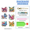 6Pcs papillon double face - 5d bricolage artisanat porte-cl&eacute;s