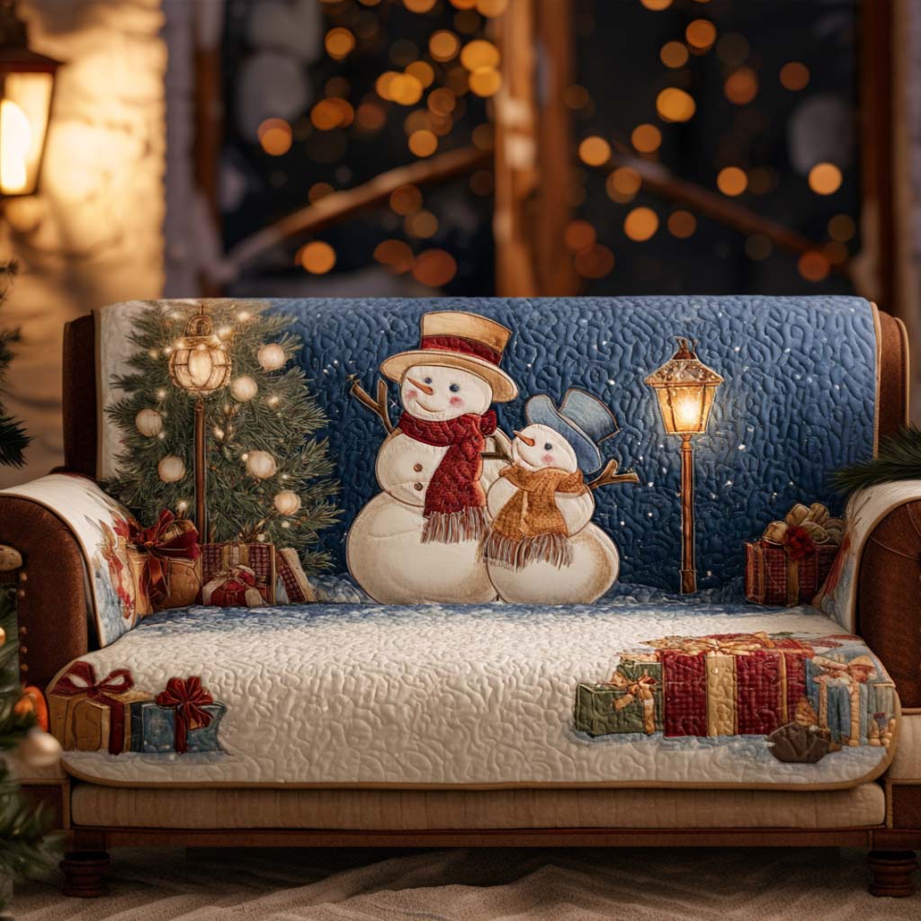 Snowy Charm Quilted Sofa Cover NCU0NT11269 everthome