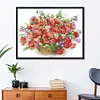 Poppy Flower Basket - 2 strands 14CT Stamped Cross Stitch  48*37cm(Brand)